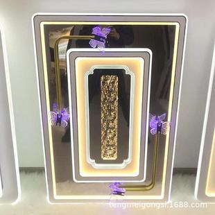 蝴蝶水晶LED长方形客厅灯新款 现代简约大气高亮全屋智能语音灯具