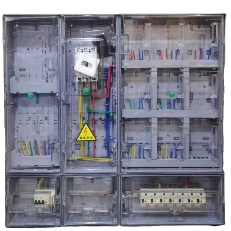 4位家用6箱塑料箱透明明装三相防雨多户电表户外1012电户四线动力