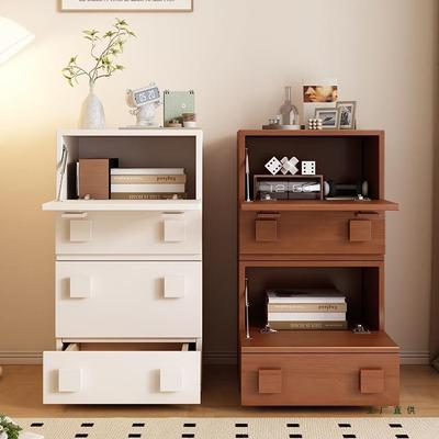 奶油风斗柜TZX实木卡门柜纳柜组小型现代合简约中古电视柜全床头