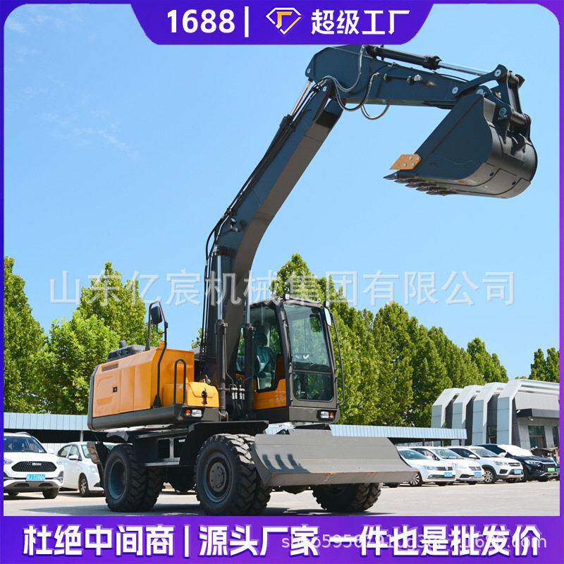 轮式挖掘机150型市政工程园林果园小型农用75轮挖旋转抓木器钩机