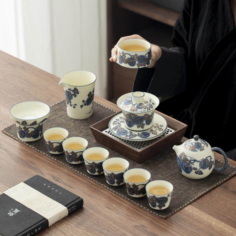 岩韵青华 瓜瓞绵延茶壶组11头泡茶壶套装茶杯茶具壶承