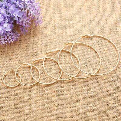 Trendy Large Hoop Earrings Big Smooth Circle Earring