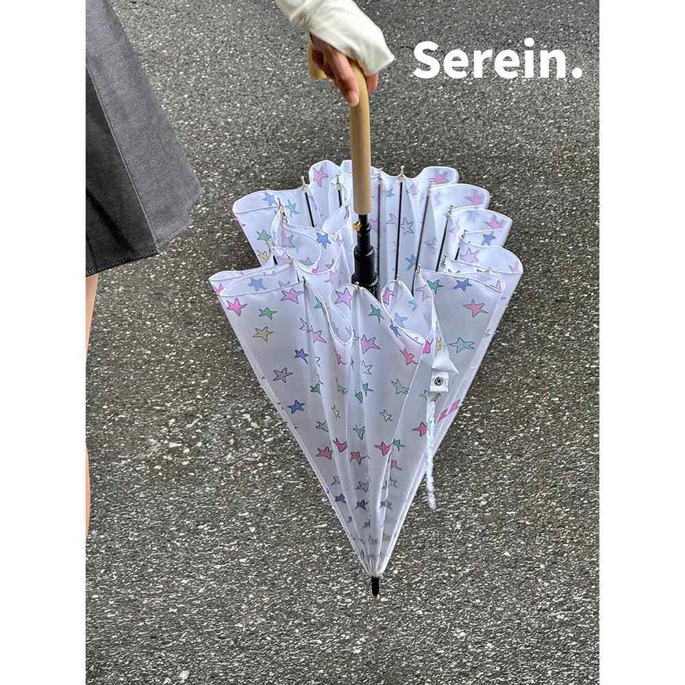 Serein韩国长柄伞大16肋加大抗风双自动伞增强风雨无阻