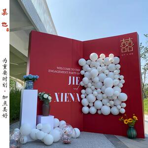 订婚宴布置装饰摆饰背景墙kt板迎宾牌用品结婚立柱婚庆现场布置套