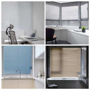 免打孔百叶窗帘家用卫生间厨房浴室厕所防水办公室铝合金遮光升降