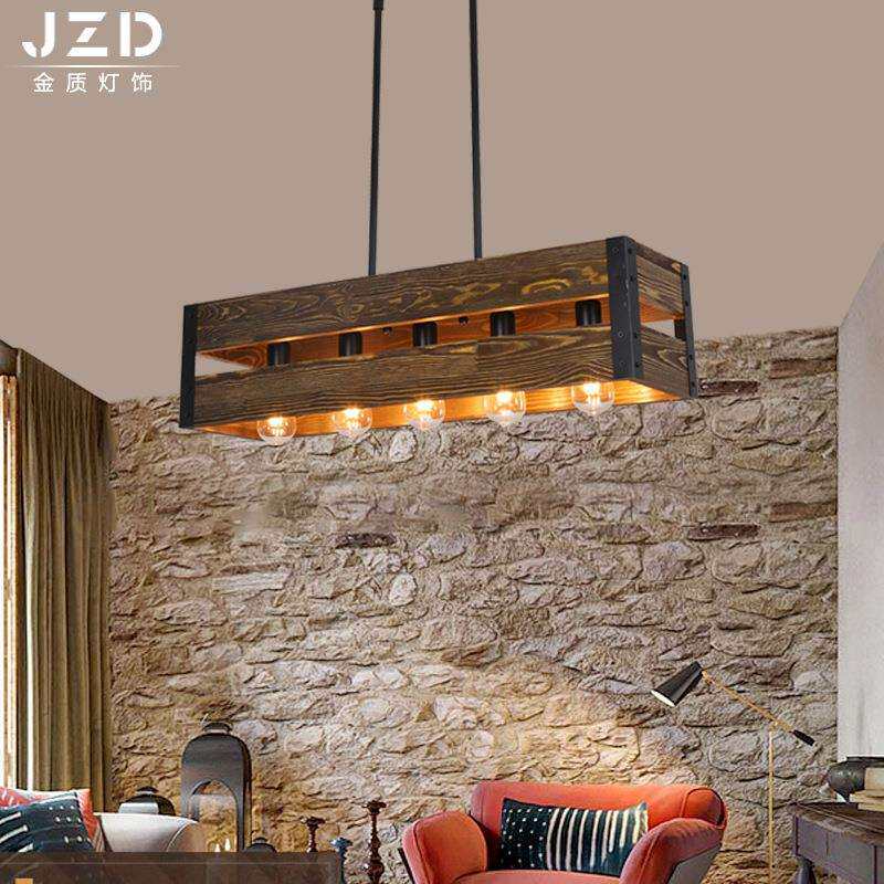美式仿古工业风吊灯 咖啡厅餐厅酒吧吊灯 创意个性设计木艺吊灯