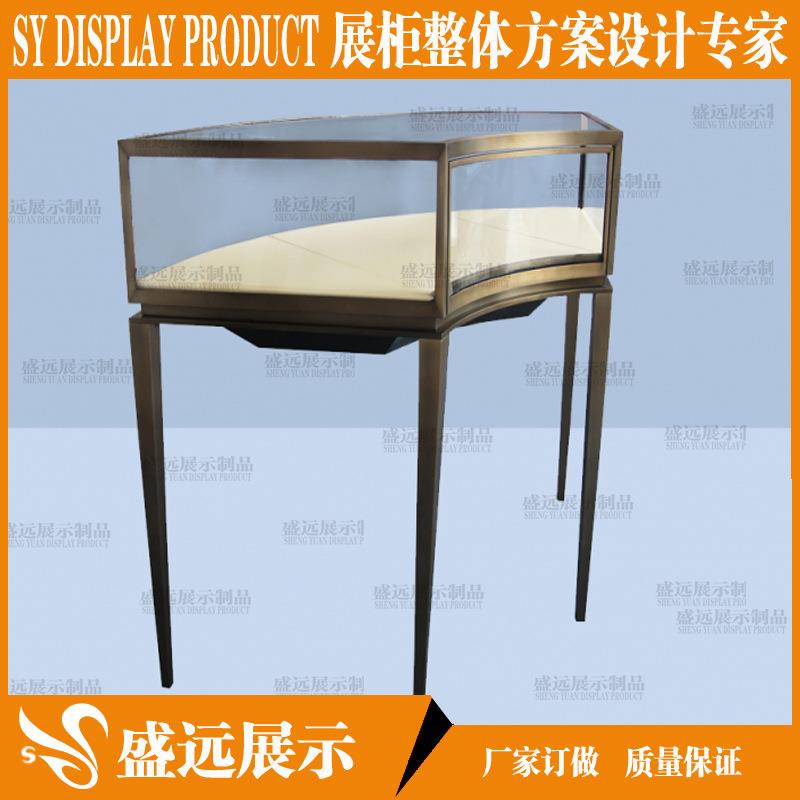 玻璃柜不锈钢珠宝展柜定做高端玉器柜台不锈钢金属珠宝柜台