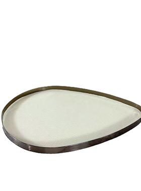 简约样板间售楼处客厅餐厅水滴形皮革金属托盘家居摆件