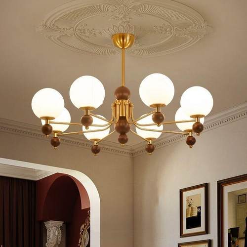 法式中古风客厅灯吊灯美式卧室主人房复古餐厅吊灯魔豆餐厅吊灯具