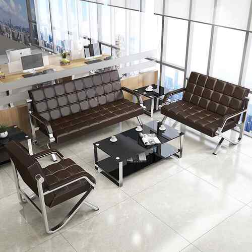 深办公沙办发茶几组合简约会客商接待沙发无品牌/懿公室三人位铁