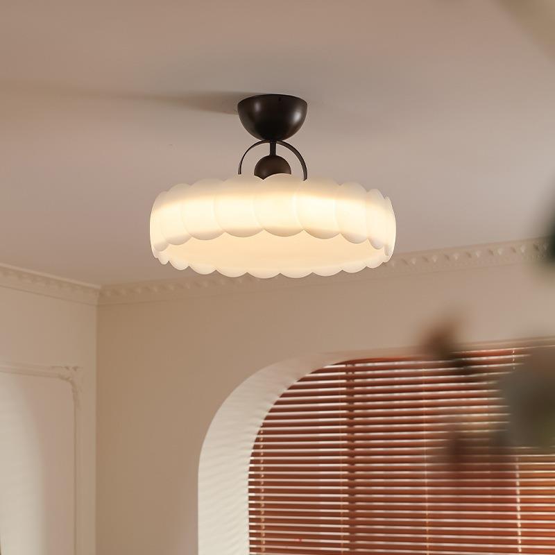 美式卧室吸顶灯中古奶油风主卧公主房灯具现代简约设计师书房灯具