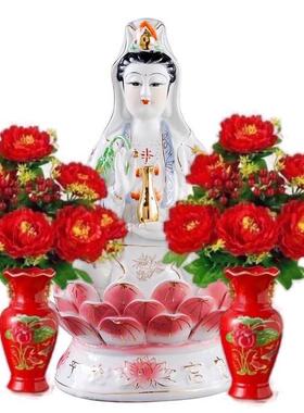 牡丹花假花供佛花束观音前仿花大堂客厅桌上装饰品摆件摆设