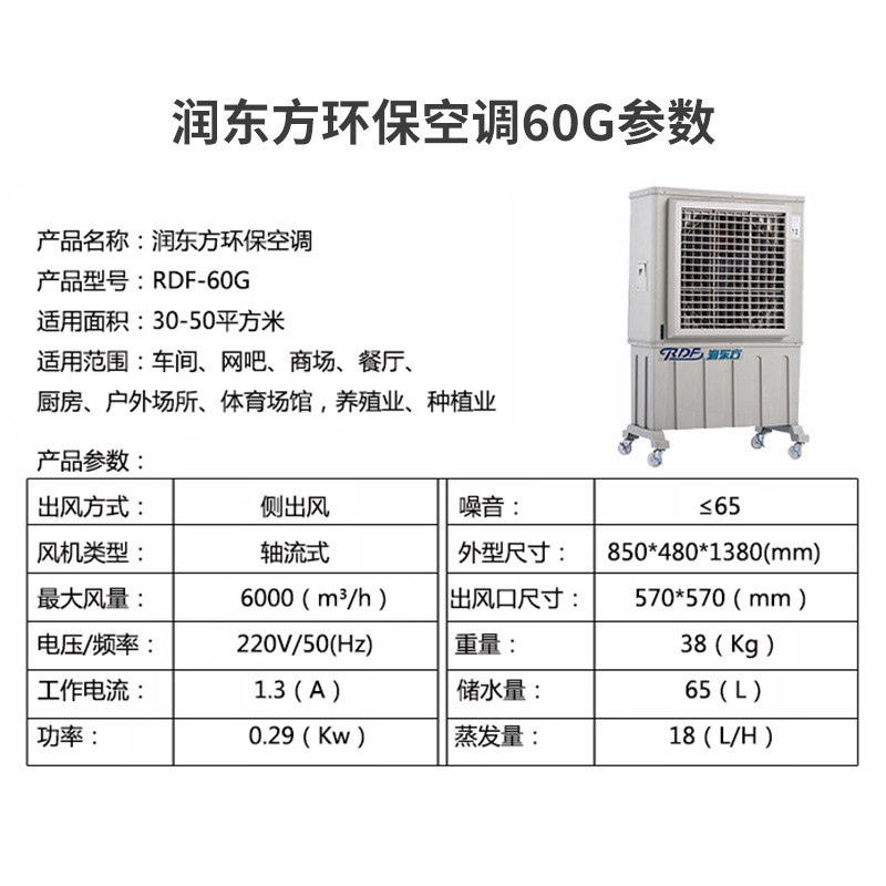 方RDF60RDF-60GG东厂房车间商场户外通风降温动环保空调设备可移