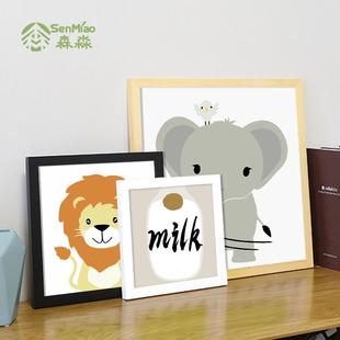 S588实木正方形画框摆台十字绣相框挂墙33*33钻石画装裱国画外框