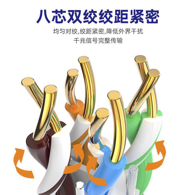 超六类双屏蔽线cBYH3at6类千兆传输网络线家装网通工程00米双绞讯