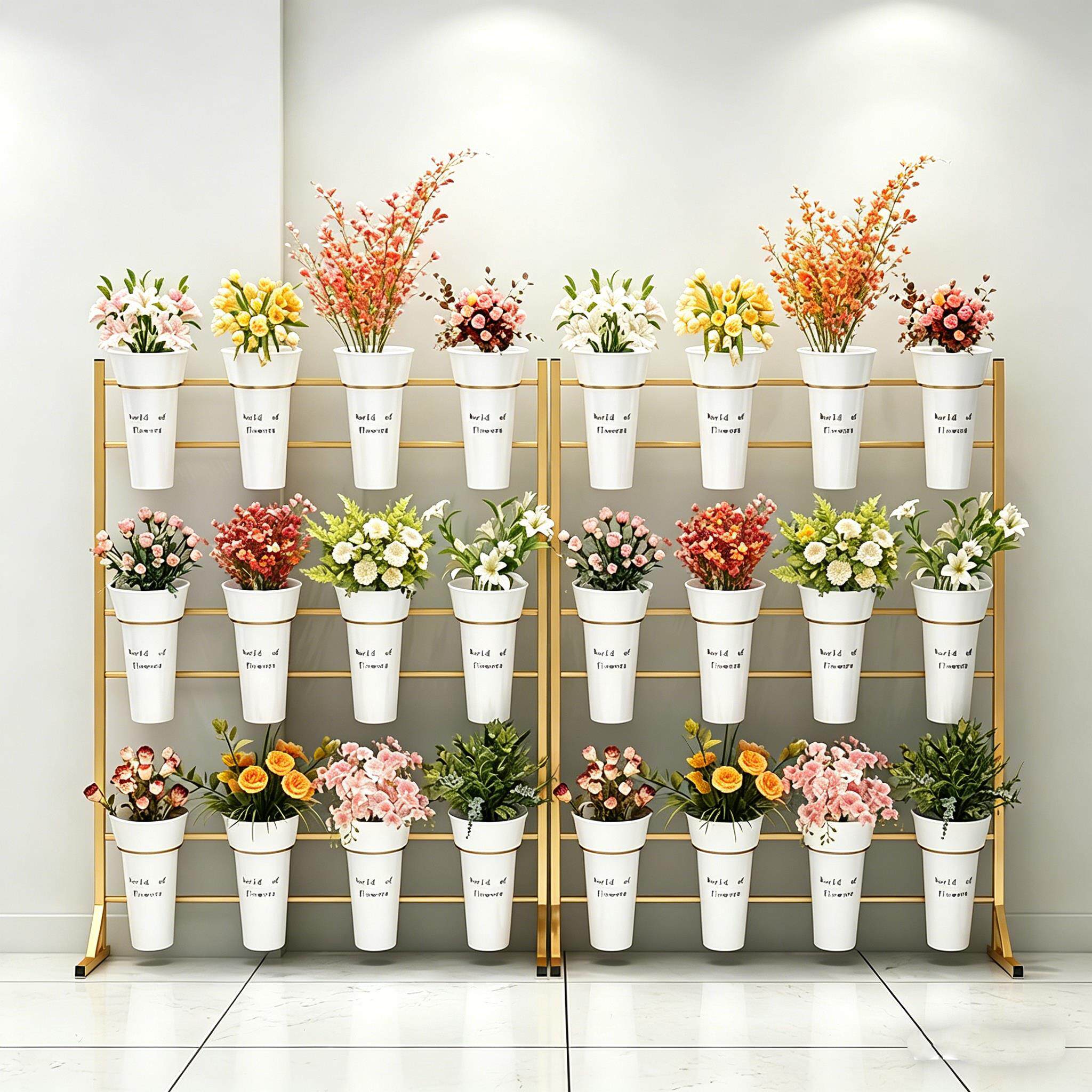 摆摊多层花店铁艺鲜花假花醒花冷藏冰柜架子花店鲜花桶展示架花架