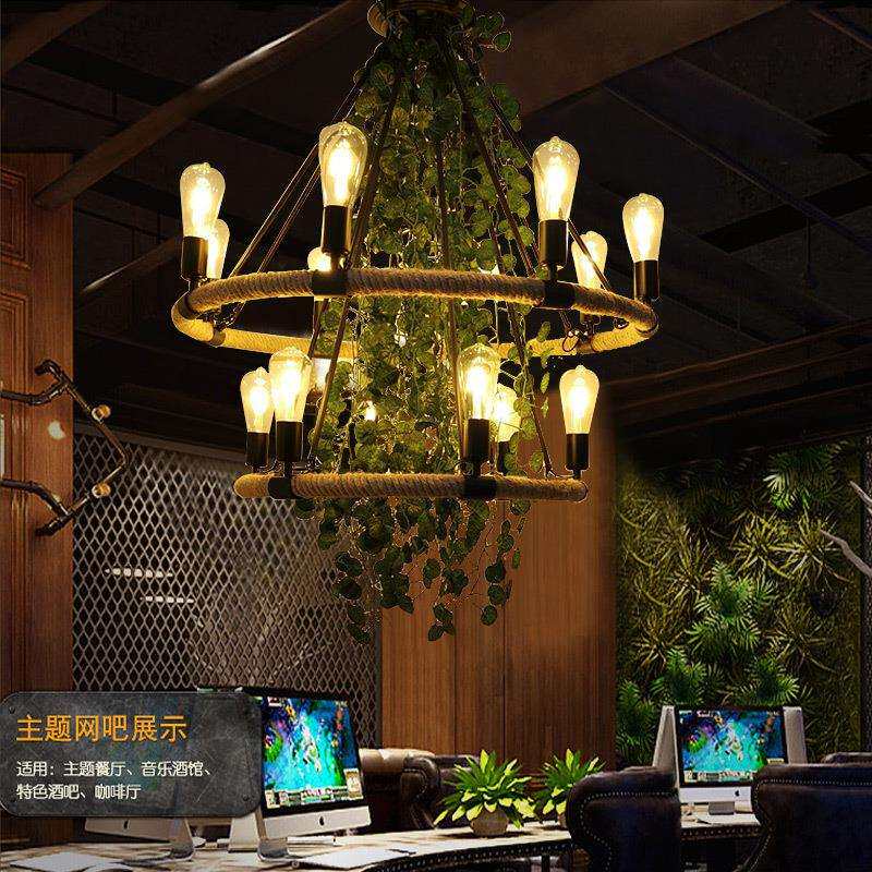 酒吧植物吊灯宴会厅大厅主灯烧烤店主题餐厅灯具工业风装饰氛围灯