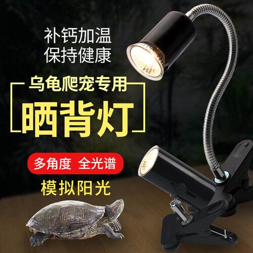 爬虫宠物乌龟晒背灯架UVA加热灯夹万向灯架UVB灯夹调温和按钮