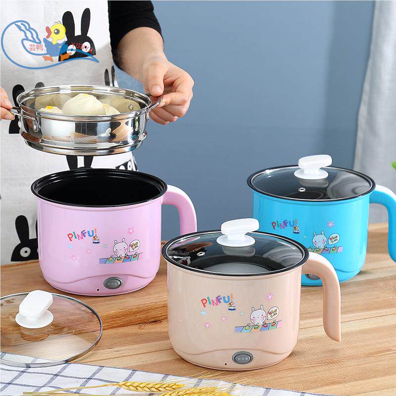 卡通单炳多功能不粘智能学生宿舍家用电火锅迷你蒸锅单双人电煮锅