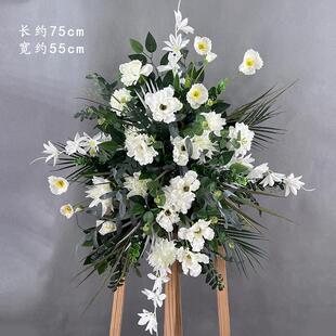森系白色小清新婚礼场景套系花艺仿真花路引花点背景舞台迎宾布