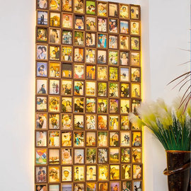 可比熊客厅整面墙磁吸照片墙企业装饰创意组合相框儿童班级展示架