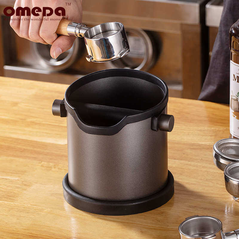 厂家直供不锈钢咖啡粉渣桶硅胶咖啡渣桶家用敲渣桶茶渣收纳桶