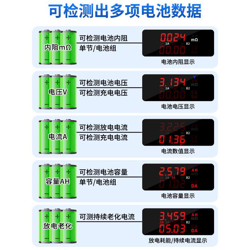 SUNKKO 688锂电池容量内阻综合测试仪老化放电仪电子负载仪充放电