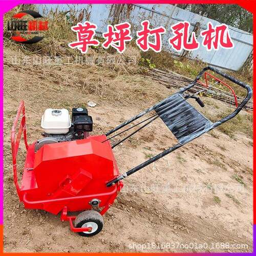 草坪打孔机小型园林养护增氧自走式草皮打孔机手推式钻孔机