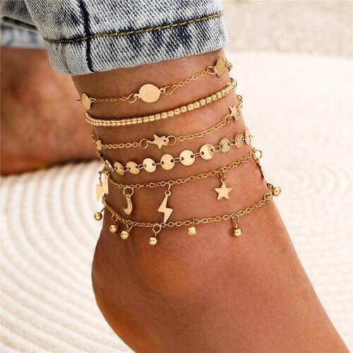 Bohemia Gold Color Chain Ankle Bracelet On Leg Foot Jewelry