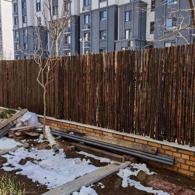 竹子护栏竹篱笆栅栏围栏户外花园防腐碳化院子竹竿室外庭院围墙