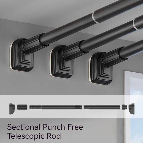 Up To 2.7m Adjustable Stainless Steel Shower Curtain Rod Clo
