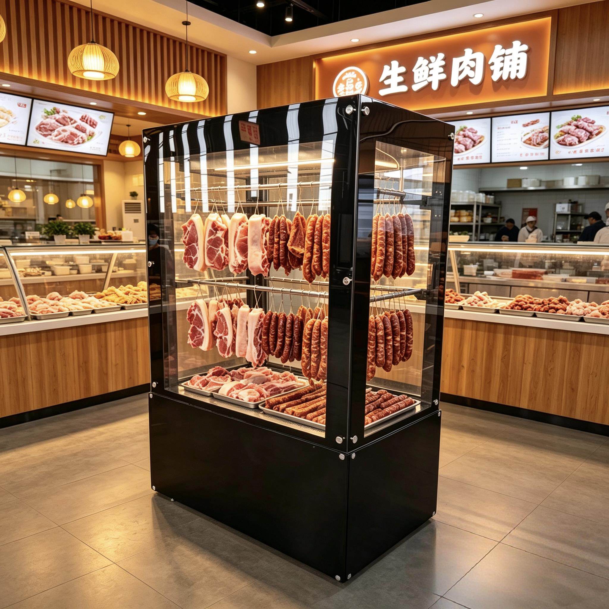 四面玻璃款挂肉柜冷藏冷冻牛羊肉保鲜展示柜大容量立式排酸商用柜