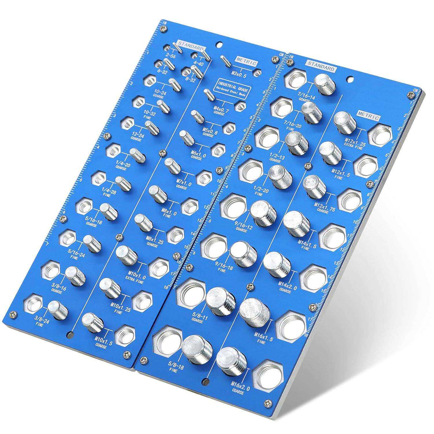 英制和公制螺纹检测器、螺母和螺栓螺纹检测器（21英寸和17公制）