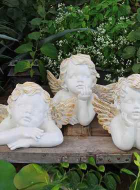 欧式复古丘比2010（A-特树脂艺品墅装件别饰花园工摆创意人物雕塑