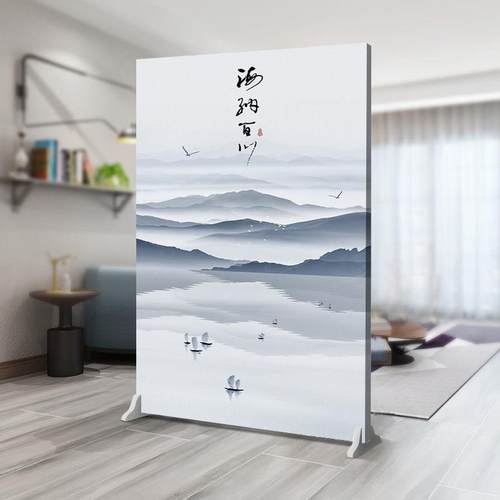 山水屏风隔断墙家用客厅卧室办公室入户进门移动遮挡简约现代座屏