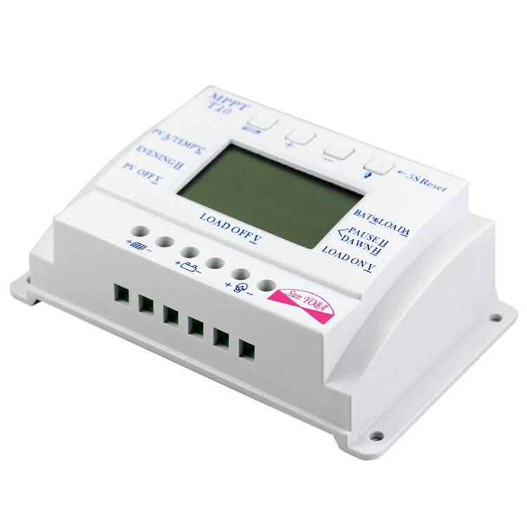 PWM光伏12V24V10A太阳能控制器T10液晶显示太阳能充电控制器