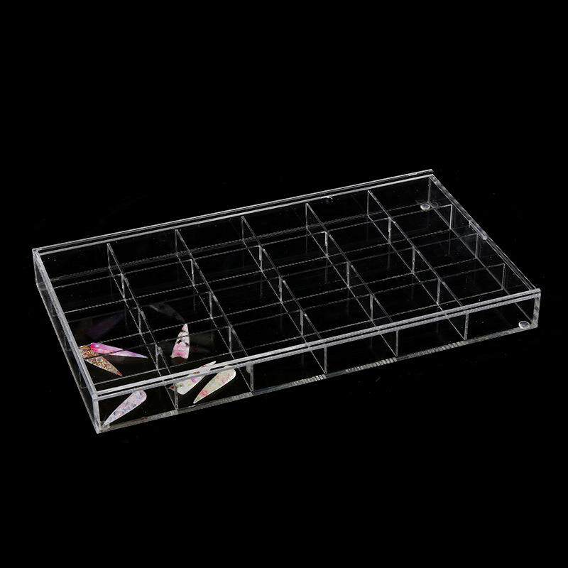 美甲工具盒 亚克力24格饰品收纳盒 抽拉式盖子 饰品分装陈列