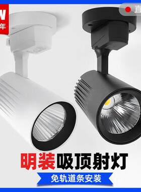 led明装射灯无轨道座吸顶式餐饮火锅店家俱门市商用单个装轨道灯