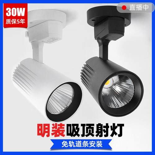 led明装射灯无轨道座吸顶式餐饮火锅店家俱门市商用单个装轨道灯