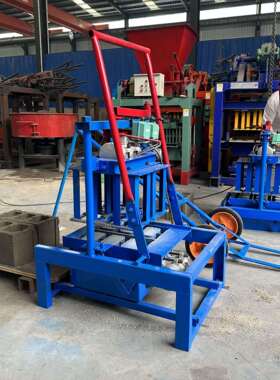 万钧小型砖机固定混凝土制砖机砖型多样可换模具空心制砖机