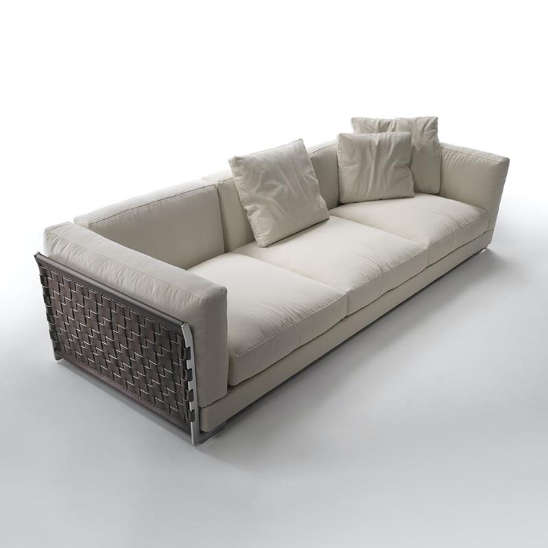 flexform编织沙发意式极简别墅大户型客厅轻奢设计师直排布艺沙发