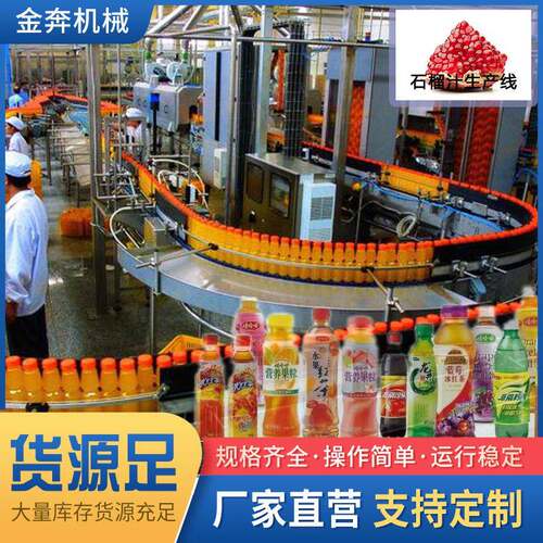 1吨全自动石榴汁石榴饮料玻璃瓶产线果蔬饮料水线生产线