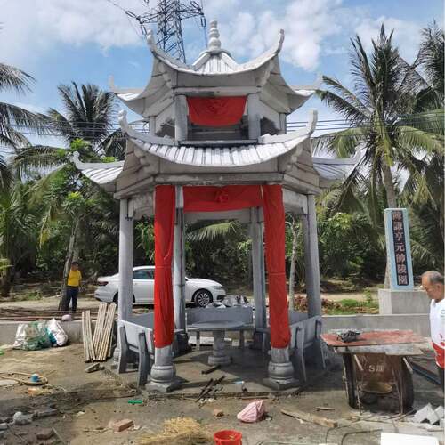 园林景观石亭公园广场寺庙花岗岩石亭子单双层青石亭大理石石亭凉