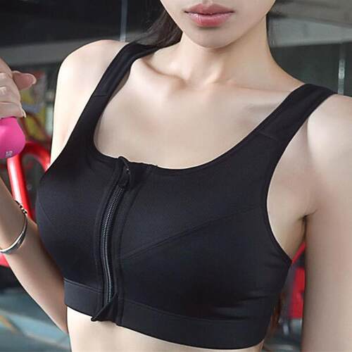 Four level sports bra without steel rim, front zipper
