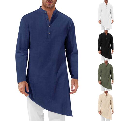 Long men's shirt and long robe for men