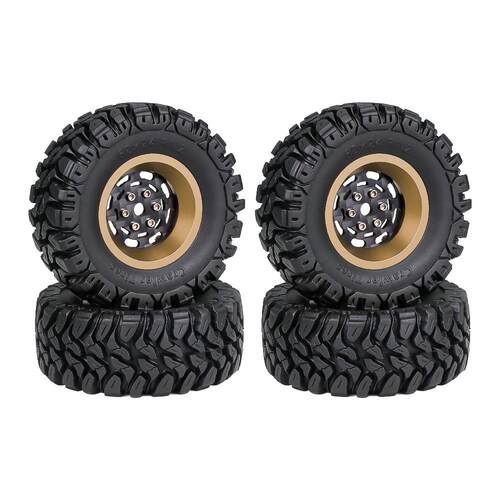 TRX4M 1.2英寸轮胎 碳纤维轮毂 攀爬车铝合金轮毂 SCX24 FMS 1/18