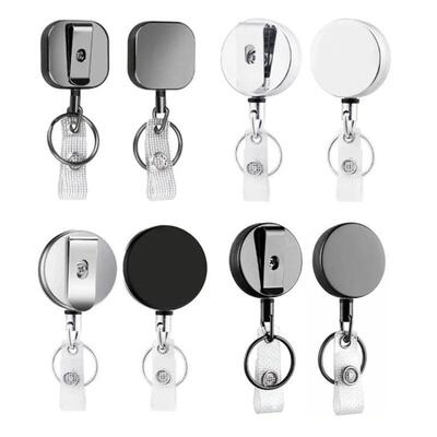 1pcs Retractable Badge Reel ID Card Lanyard Name Tag Metal K