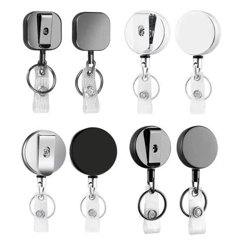1pcs Retractable Badge Reel ID Card Lanyard Name Tag Metal K