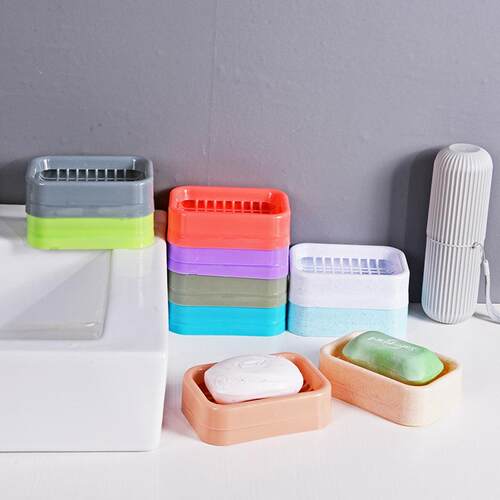 Home Grid Double Layer Soap Dish, Fashionable Classic Design