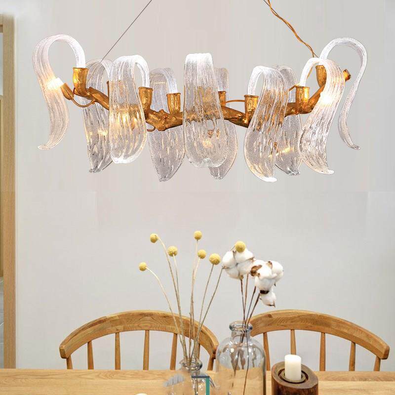 全铜后现代轻奢吊灯简约北欧客厅卧室个性树枝灯创意餐厅水晶吊灯